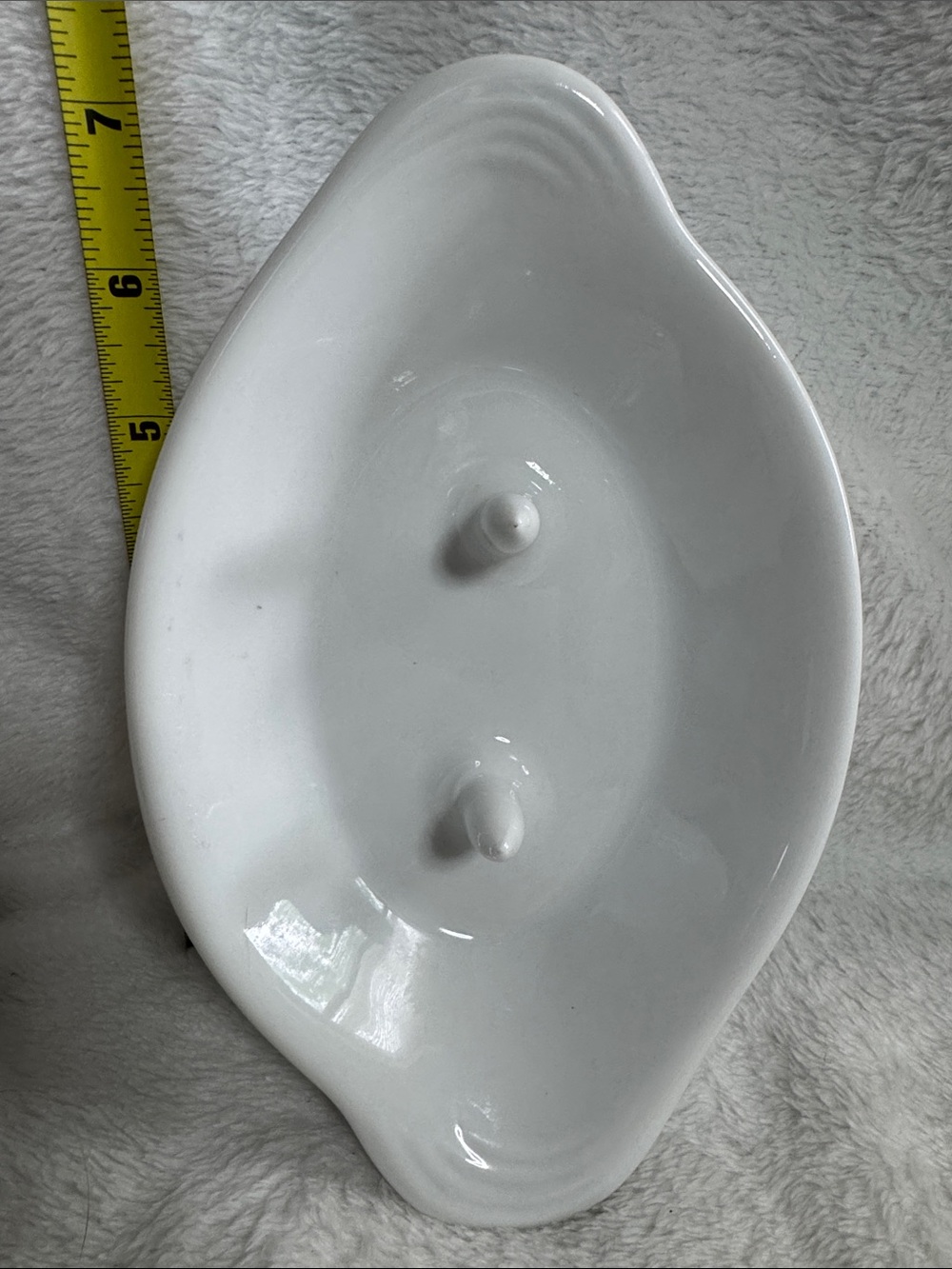 Vintage Bandwagon Ceramic Baked Potato Apple Baker Dish Ring Holder Tray White